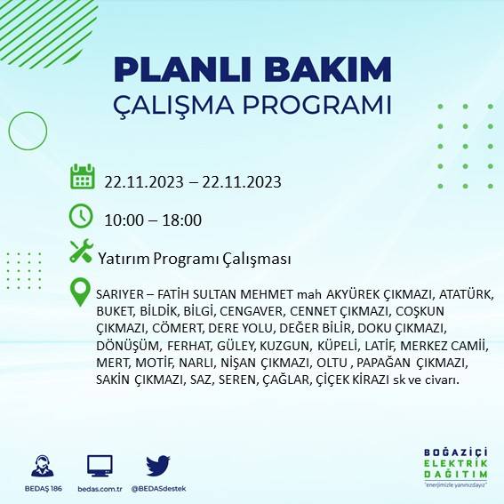 İstanbul'un bu ilçelerinde yaşayanlar dikkat: Saatlerce sürecek elektrik kesintisi için hazır olun 30